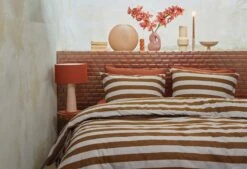 VTwonen Vt Wonen Bold Stripe Bettwäsche Hellbraun -Schlafkomfort Rabattwelt bold stripe light brown 01 mood