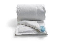 Dixxius Bronze Royal Custom Climate 1 Bettdecke -Schlafkomfort Rabattwelt cc1 opgerold front omgeslagen