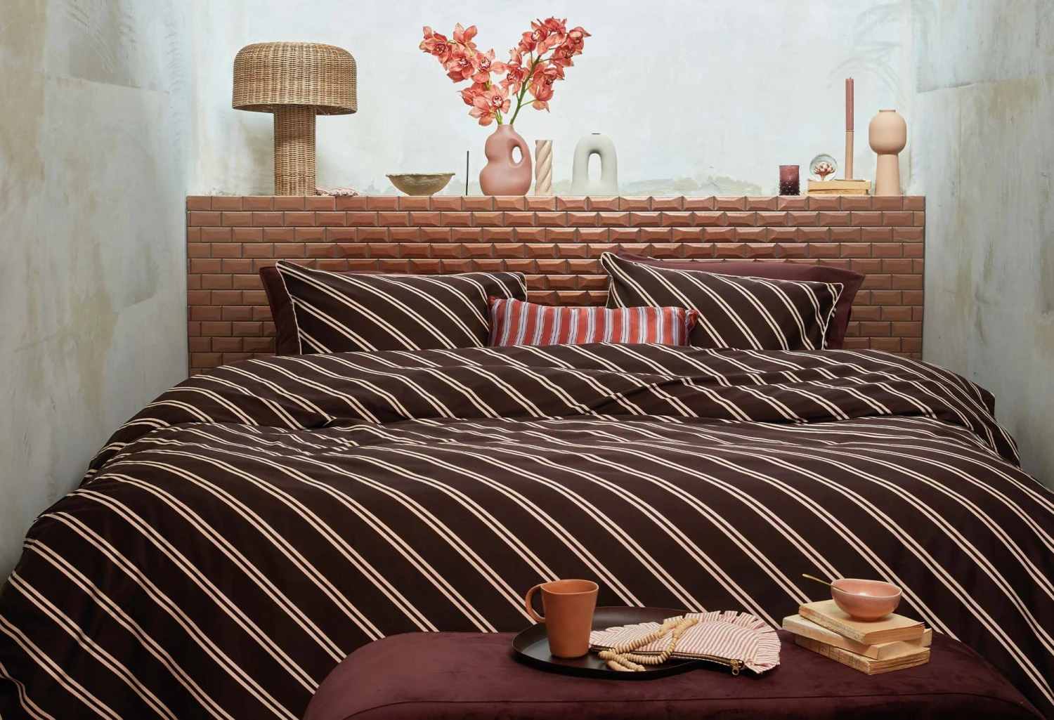 VTwonen Vt Wonen Diagonal Bettwäsche Dunkelrot 4 VTwonen Vt Wonen Diagonal Bettwäsche Dunkelrot – Bild 4