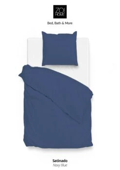 Zo!Home Satinado Bettwäsche Blau 8 Zo!Home Satinado Bettwäsche Blau -Schlafkomfort Rabattwelt zo home bettwasche satinado navy blue 1 1