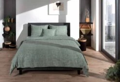Zo!Home Lino Bettwäsche Grün -Schlafkomfort Rabattwelt zo home dekbedovertrek lino army green 4 1