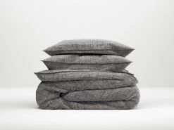 Zo!Home Lino Bettwäsche Anthrazit -Schlafkomfort Rabattwelt zo home dekbedovertrek lino dark grey 1