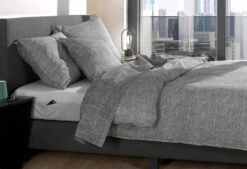 Zo!Home Lino Bettwäsche Anthrazit -Schlafkomfort Rabattwelt zo home dekbedovertrek lino dark grey 5 1