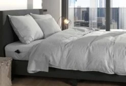 Zo!Home Lino Bettwäsche Hellgrau -Schlafkomfort Rabattwelt zo home dekbedovertrek lino dove grey 5 1
