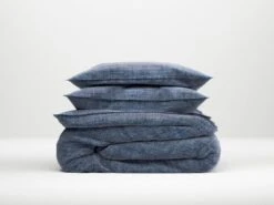 Zo!Home Lino Bettwäsche Stahlblau -Schlafkomfort Rabattwelt zo home dekbedovertrek lino urban blue 1