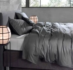 Zo!Home Satinado Bettwäsche Anthrazit -Schlafkomfort Rabattwelt zo home dekbedovertrek satinado classic anthracite 5