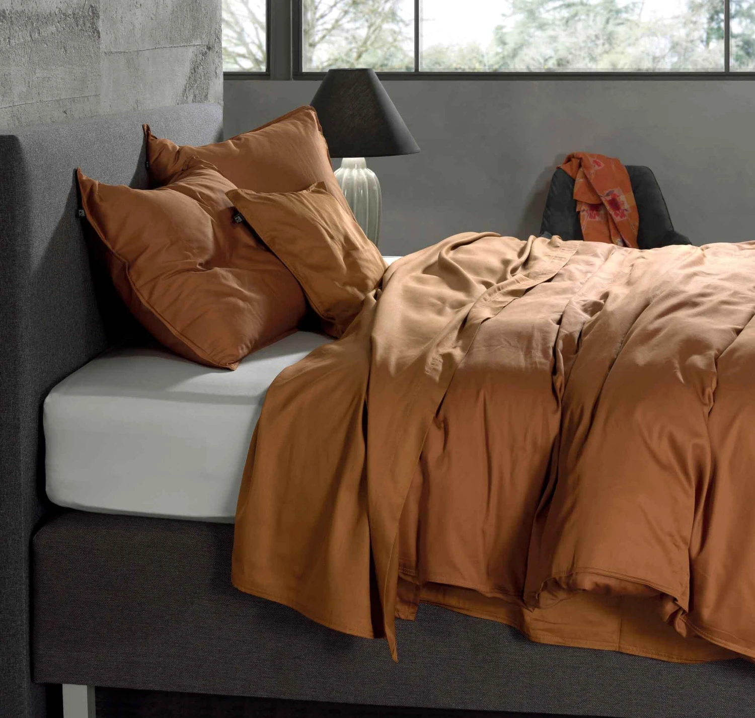 Zo!Home Satinado Bettwäsche Cognac Braun 5 Zo!Home Satinado Bettwäsche Cognac Braun – Bild 5