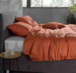 Zo!Home Satinado Bettwäsche Kupfer Orange -Schlafkomfort Rabattwelt zo home dekbedovertrek satinado copper orange 5