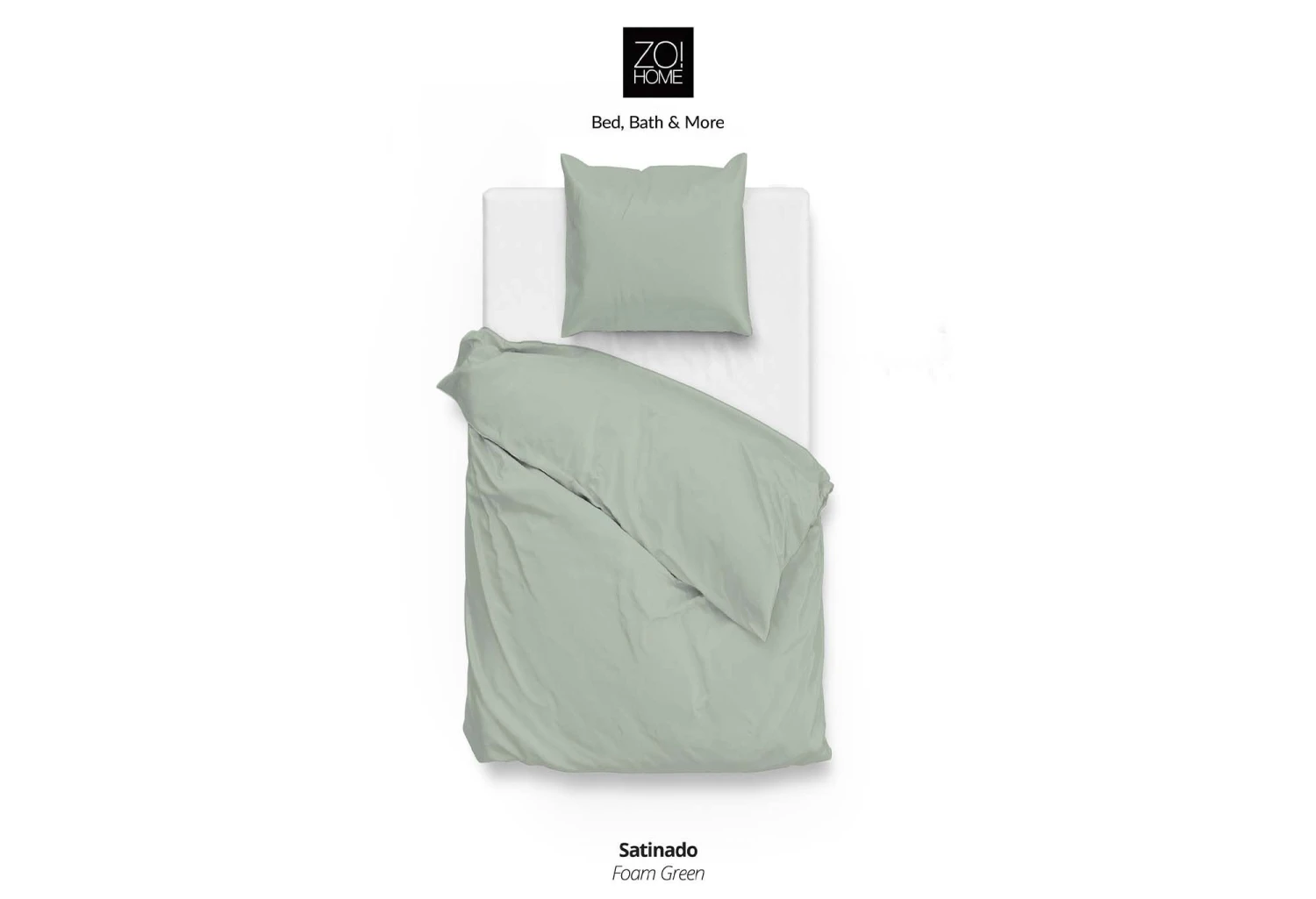 Zo!Home Satinado Bettwäsche Hellgrün 3 Zo!Home Satinado Bettwäsche Hellgrün – Bild 3