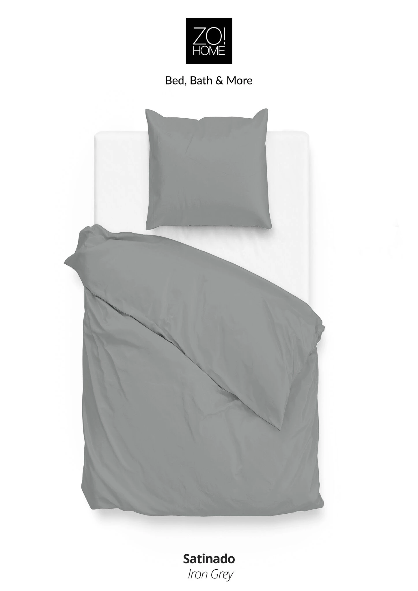 Zo!Home Satinado Bettwäsche Stahl-Grau 3 Zo!Home Satinado Bettwäsche Stahl-Grau – Bild 3